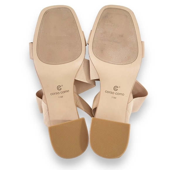 Corso Como Sandals Dress Shoe Size 11 Hally 2 Slingback Tan Nude Leather Neutral - Picture 9 of 11